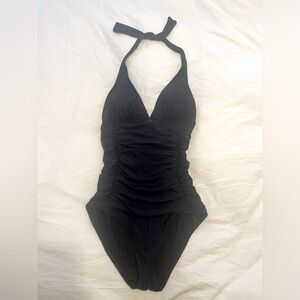 Jcrew halter bathing suit size 6 navy